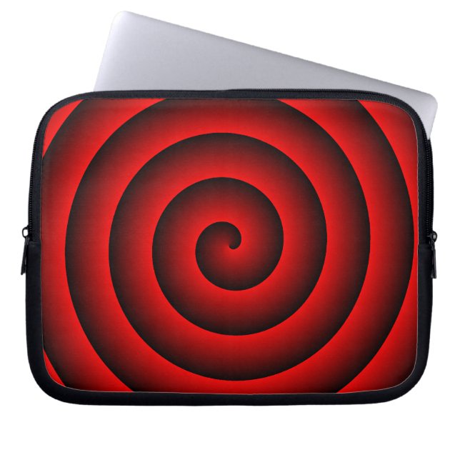 Red and Black Hypnotic Laptop Sleeve (Front)