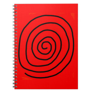 Red and black hypnotizing wheel notebook