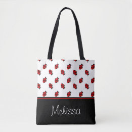Red and Black Lady Bugs | Personalised Tote Bag