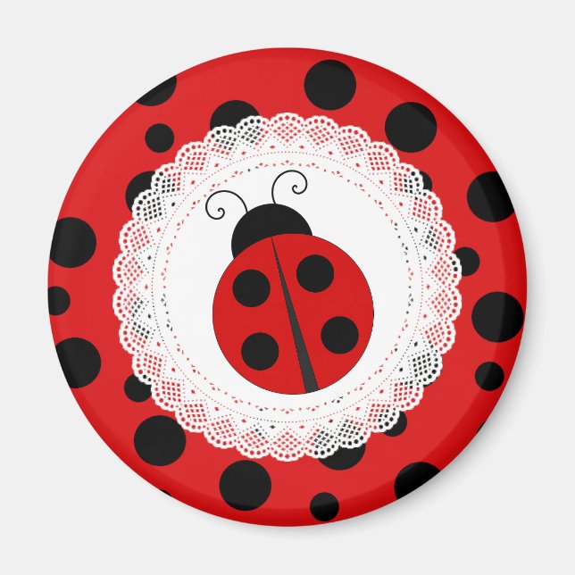 Red and Black Ladybug Magnet (Front)