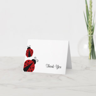 Red and Black Ladybug Thank You Card