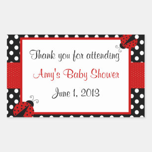Red and Black Ladybug Thank You Sticker