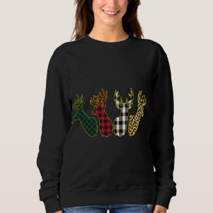 Red And Black leopard Green Christmas Buffalo Plai Sweatshirt