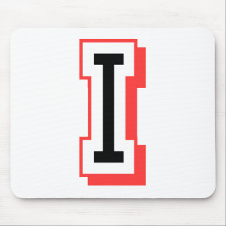 red and black letter I Mouse Mat