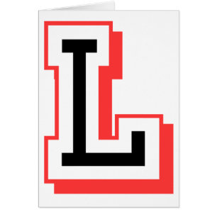 Red and black letter L