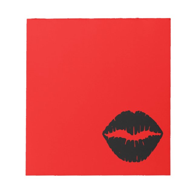 Red and Black Lipstick Notepad (Front)