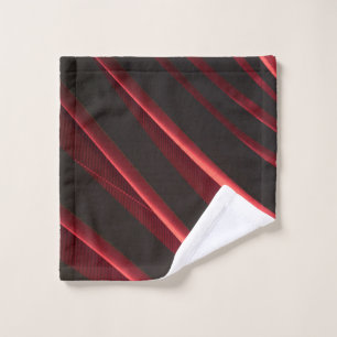 Red and black logo wash cloth