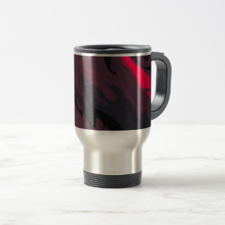 Red and Black Marble Swirl Travel Mug