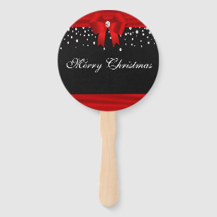 Red and Black Merry Christmas  Hand Fan