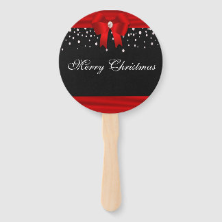 Red and Black Merry Christmas  Hand Fan