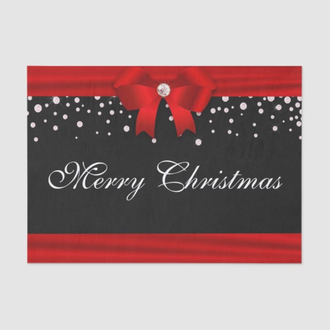 Red and Black Merry Christmas Tissue Paper (Front)