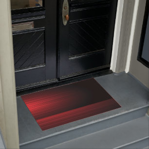 red and black modern doormat