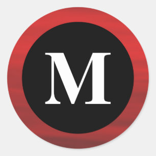 Red and Black Monogram Sticker