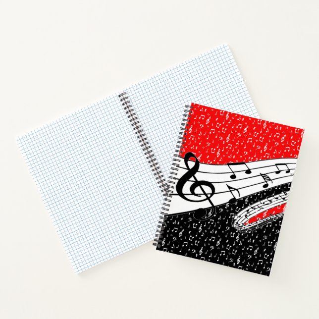 Red and black musical theme notebook (Inside)