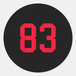 Red And Black Number 83 Jersey Player Uniform #83 Classic Round Sticker