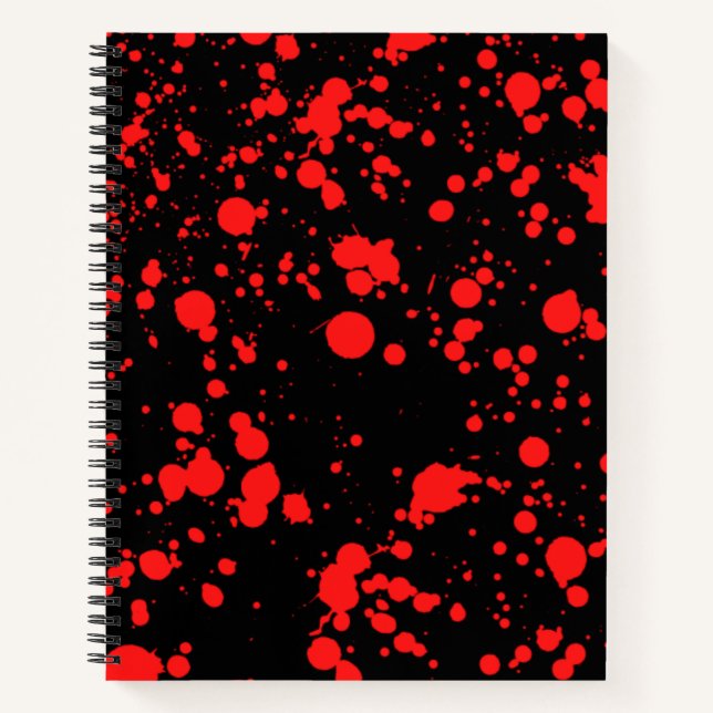 Red and Black Paint Notebook (Front)