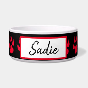 Red and black Paw Print Dog's Food