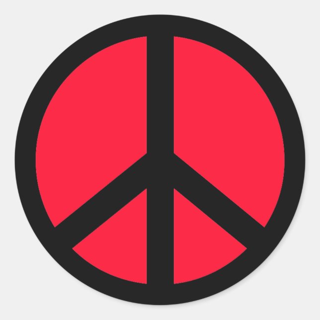 RED AND BLACK PEACE SIGN STICKER (Front)