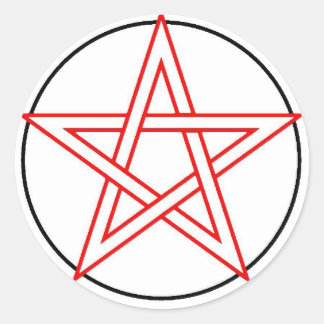 Red and Black Pentacle Classic Round Sticker