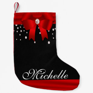 Red and Black Personalised Christmas Small Christmas Stocking