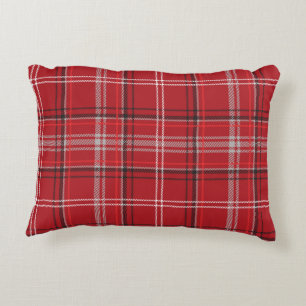 Red and Black Plaid Buffalo Check Pattern Decorative Cushion