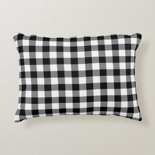Red and Black Plaid Buffalo Check Pattern Decorative Cushion