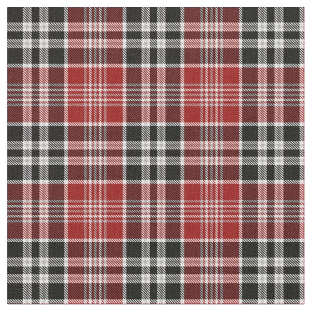 Red and Black Plaid Buffalo Check Pattern Fabric (Close Up)