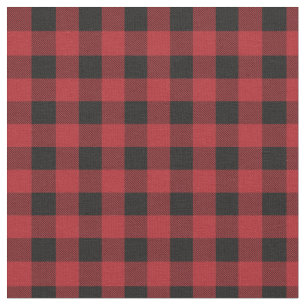 Red and Black Plaid Buffalo Check Pattern Fabric