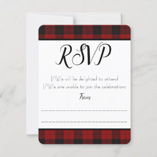 Red and Black Plaid RSVP / Response Card