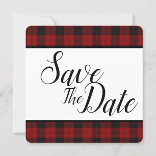 Red and Black Plaid Save The Date