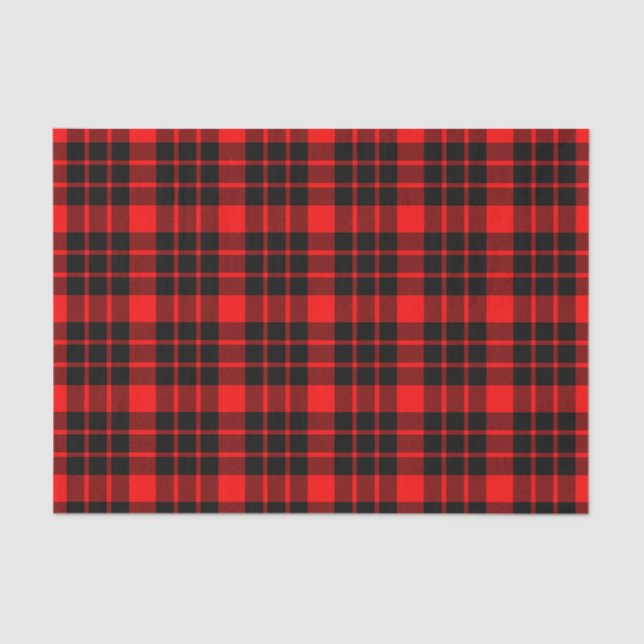 Red and Black Plaid Tissue Paper (Front)