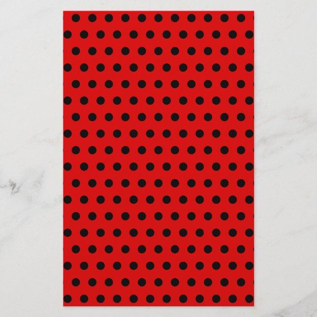 Red and Black Polka Dot Pattern. Spotty. Flyer (Front)