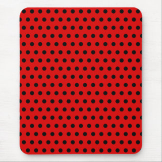 Red and Black Polka Dot Pattern. Spotty. Mouse Mat