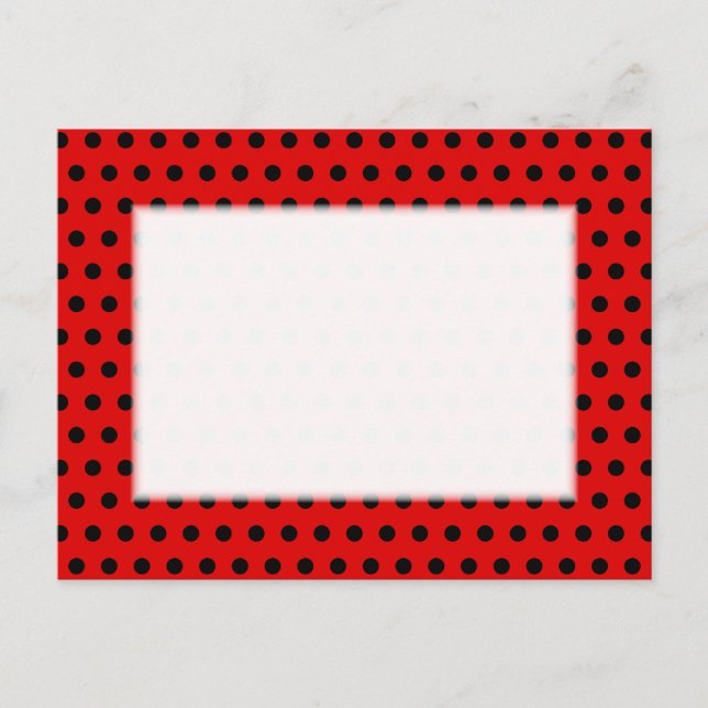 Red and Black Polka Dot Pattern. Spotty. Postcard (Front)