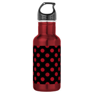 Red and black polka dots 532 ml water bottle