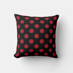 Red and black polka dots cushion
