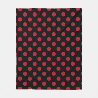 Red and black polka dots fleece blanket