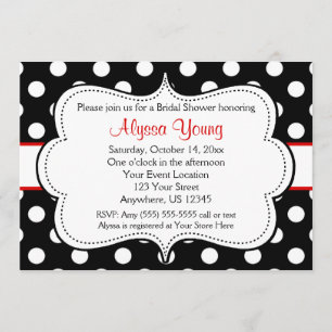 Red and Black Polka Dots Invitation