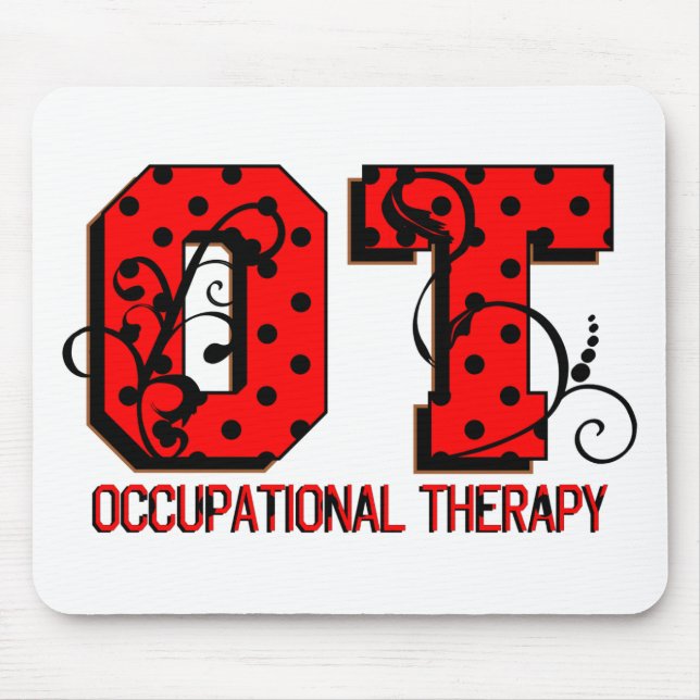 Red and Black Polka Dots Mouse Mat (Front)