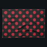 Red and black polka dots tea towel<br><div class="desc">Red and black polka dots</div>
