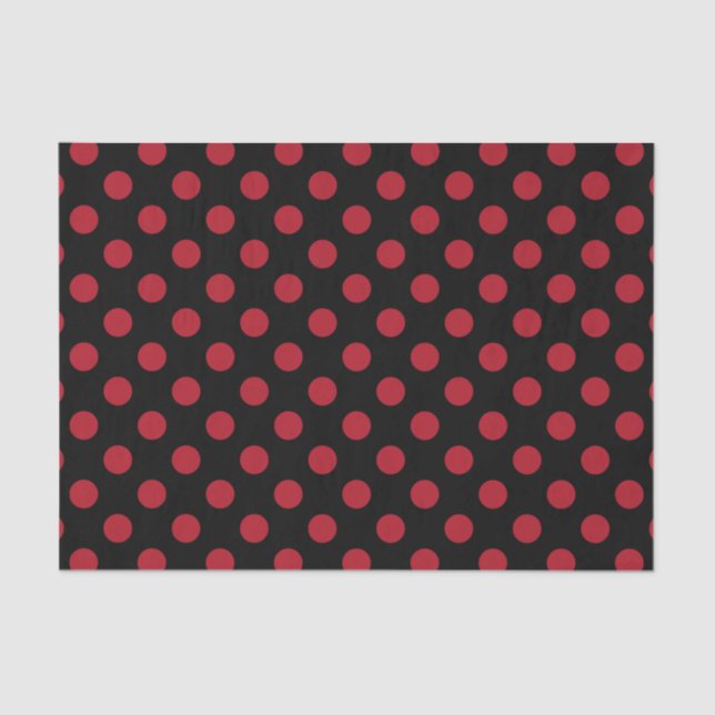 Red and black polka dots tissue paper (Front)