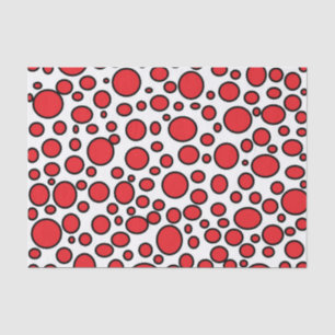 Red and Black Polka Dots Tissue Paper