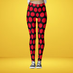 Red And Black Polka Dots Trendy  Leggings<br><div class="desc">Red And Black Polka Dots Trendy Leggings 
Trendy Modern Red And Black Polka Dots Trendy Leggings</div>