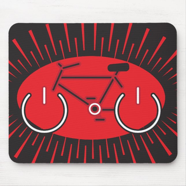 Red and Black Power Bike Mouse Mat (Front)