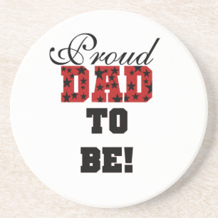 Red and Black Proud Dad to Be Gifts Coaster