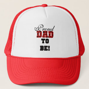 Red and Black Proud Dad to Be tshirts and Gifts Trucker Hat