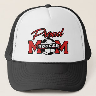 Red and Black Proud Soccer Mum Trucker Hat