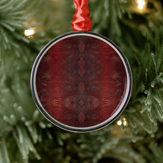 Red and Black Python Print Metal Tree Decoration (Tree)