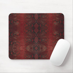 Red and Black Python Print Mouse Mat