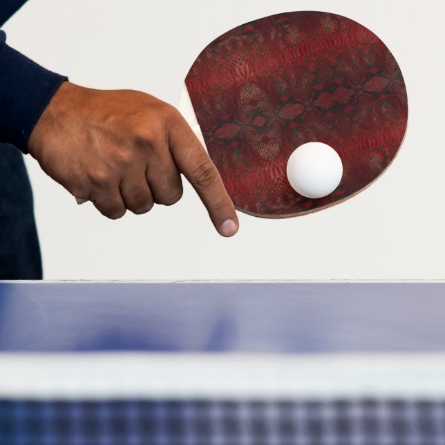Red and Black Python Print Ping Pong Paddle (Insitu)